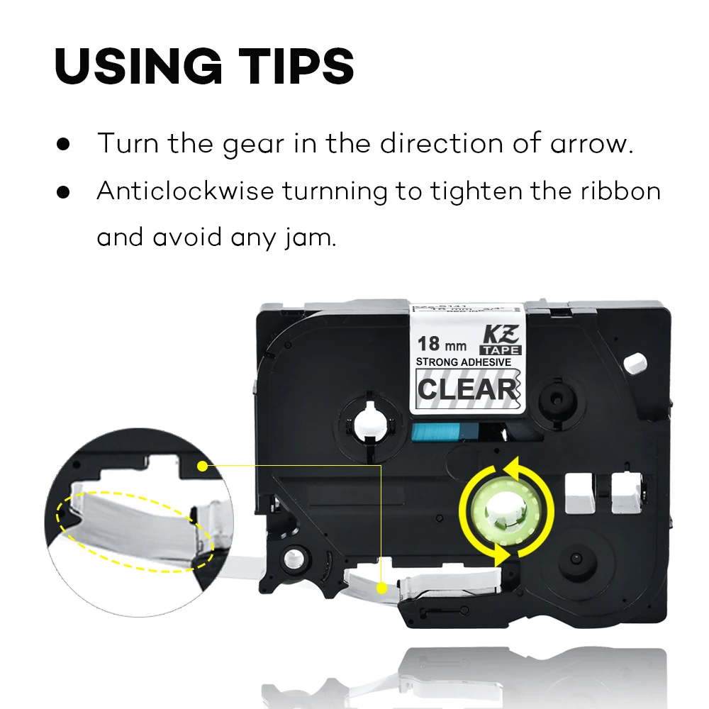 Крепкая клейкая лента TzeS141 черная на прозрачной ленте ламинированная этикетка 18