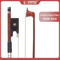lommi 44 full size violin bow carbon fiber stick pernambuco performance round stick parisian eye ebony frog white horsehair