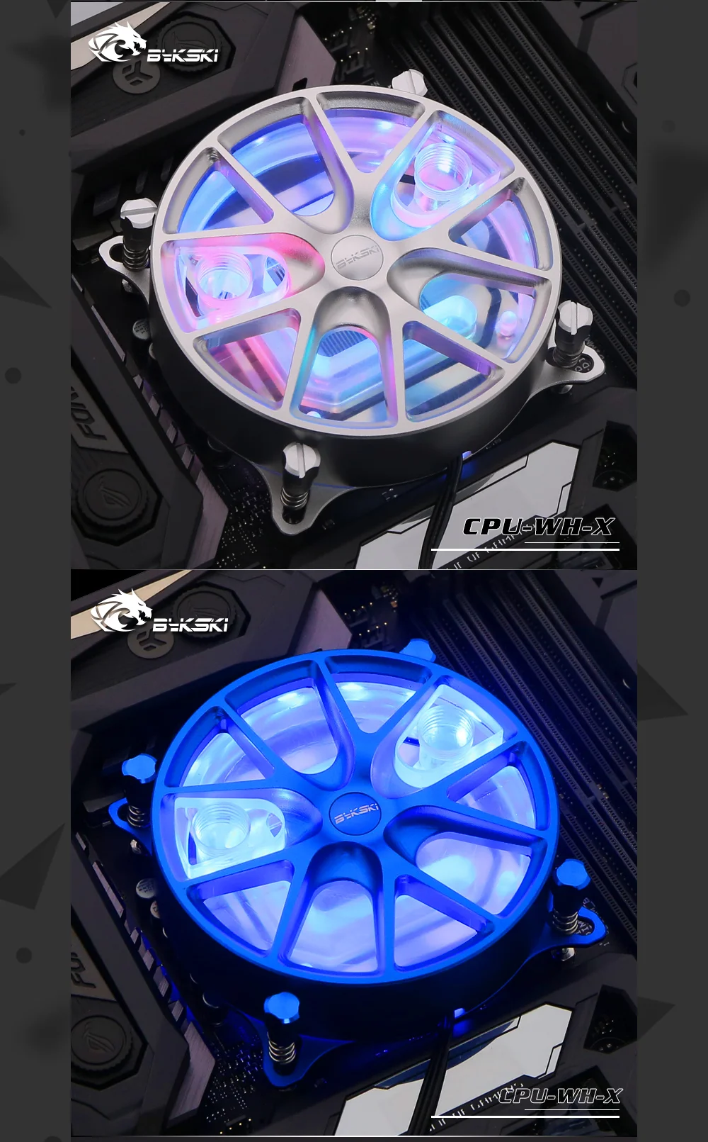 Bykski cpu-WH-X, колеса Ступицы cpu водоблок, для Inter Lga115X/2011, система освещения RBW