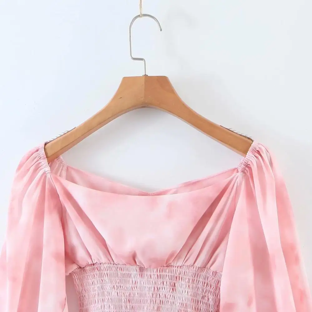 

2020 New Autumn Women Shirt Tie Dye Long Sleeves V-Neck Shirt Tops Casual Female Shirts Femme Mujer Blouse blusas