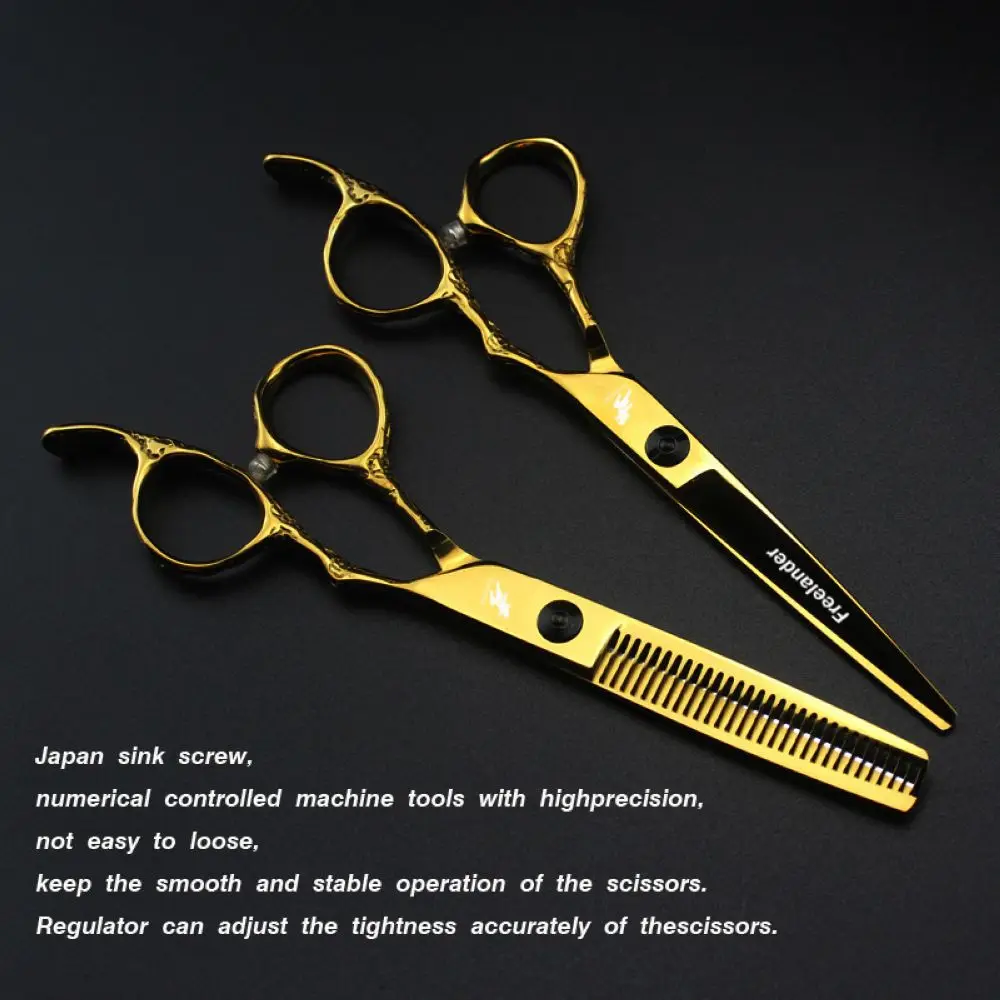 Freelander 6 дюймов золото Япония раковина винт ножницы для волос Профессиональные