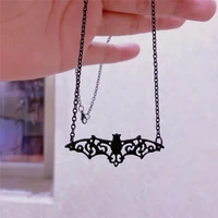 new fashion vintage punk gothic hollow bat pendant necklace for women animals choker collar hip hop girls jewelry gift collares
