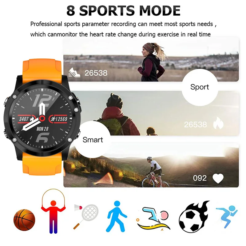 

2020 Health & Fitness Smartwatch Waterproof Superior Battery Life Classic Design Bluetooth For Android / IOS