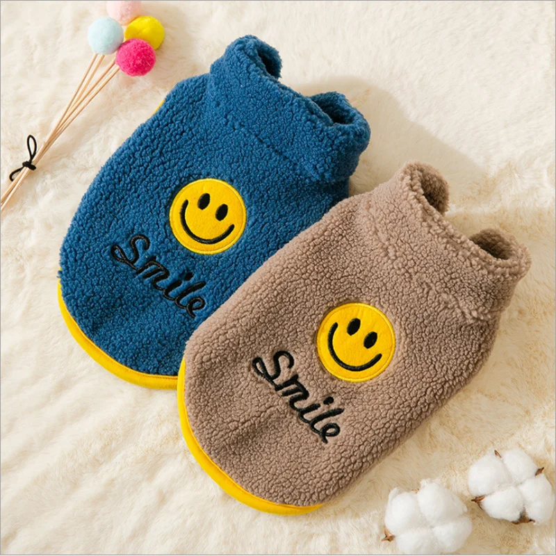 

Женский осенне-зимний жилет с вышитым улыбающимся лицом, жилет для маленьких и средних собак