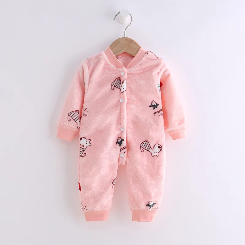 Одежда для малышей новорожденных мальчиков и девочек зимний фланелевый теплый