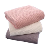 pure cotton waffle blanket for bed sofa cover plain quilt towel quilt women wrap blanket travel throw blanket casual nap blanket
