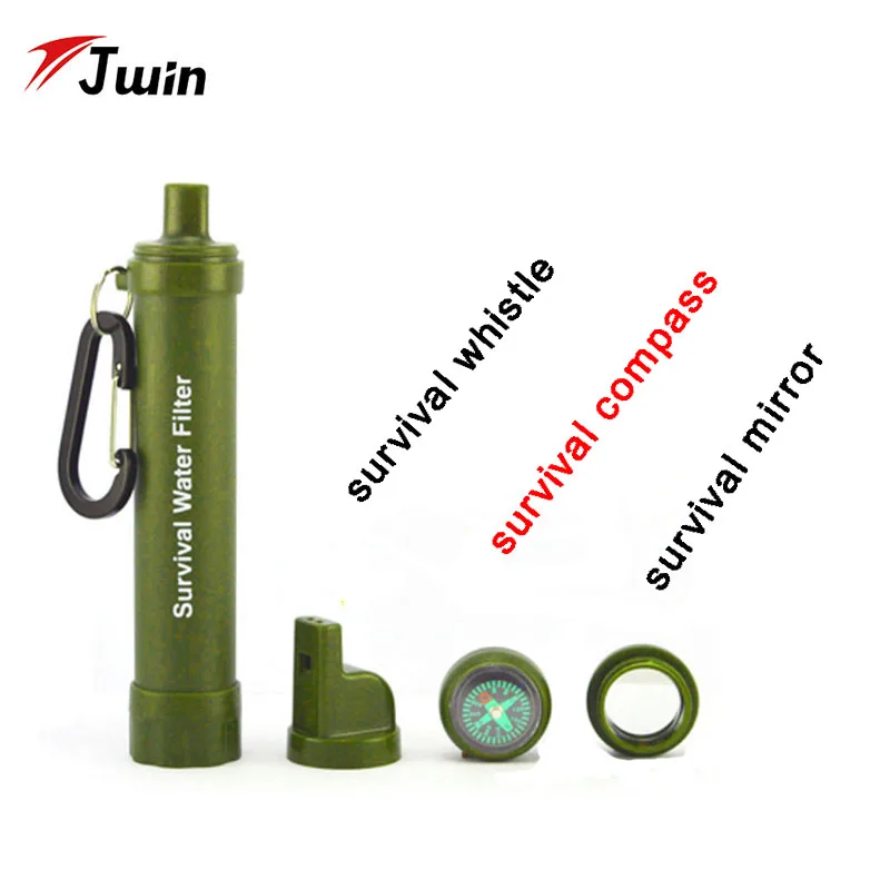 Water filter straw Открытый Дикая вода очиститель фильтр очистки воды для чрезвычайных ситуаций соломенная система фильтрации воды для путешествий альпинизмом Туристическое оборудование - Цвет: Water filter straw