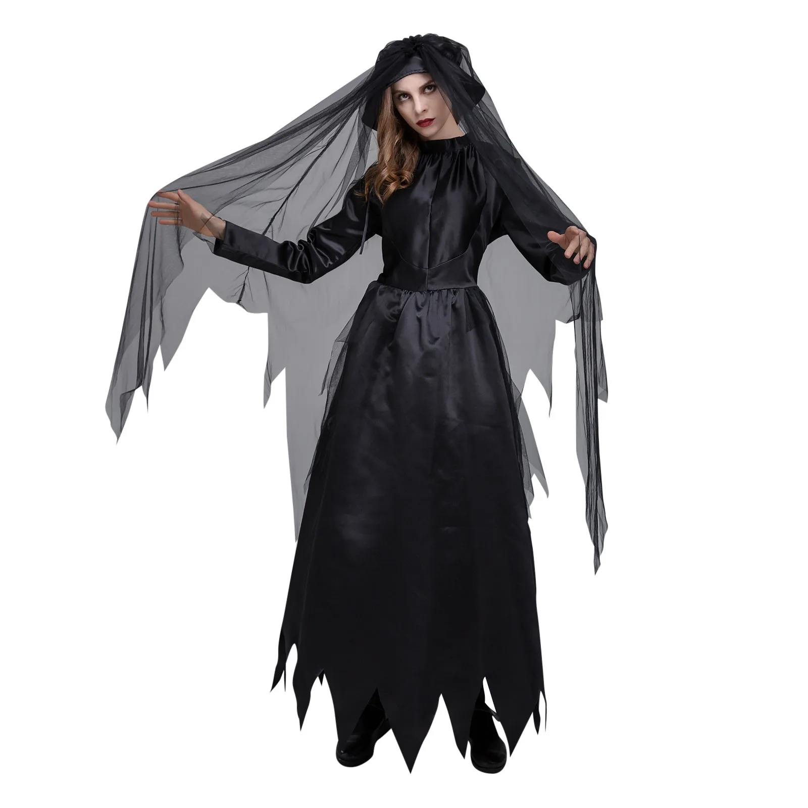 

Женское платье-накидка с капюшоном для косплея