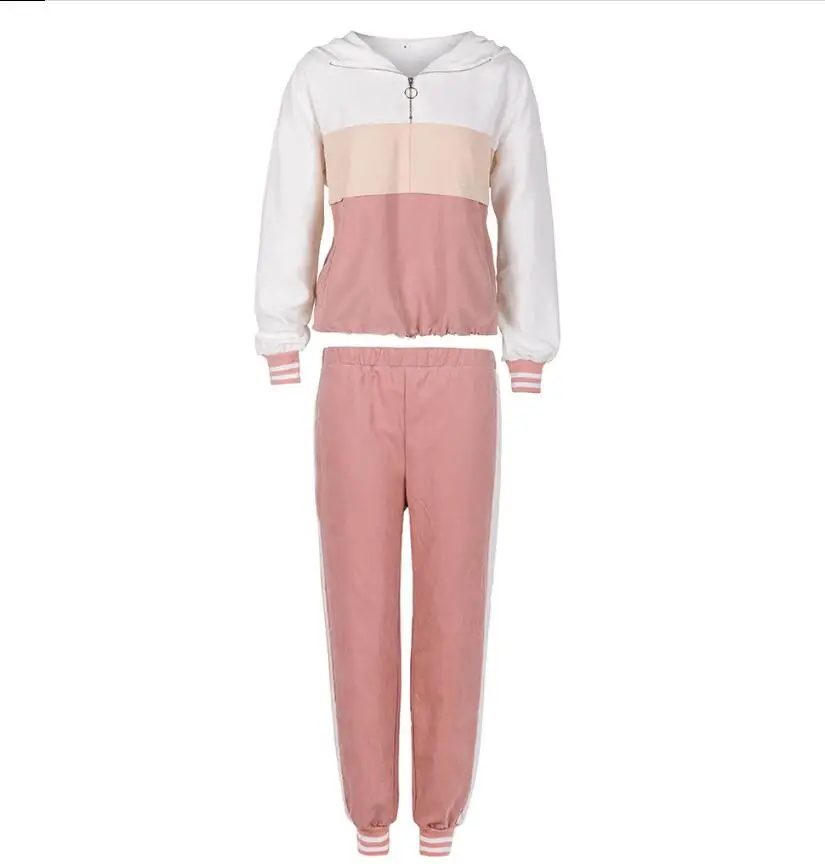 

Women Hoodie Sweatshirts 2020 Winter Fashion 2-piece Set Oversize Lady Pullovers Long Sleeve Warm Pocket Hooded Tracksuit Suits
