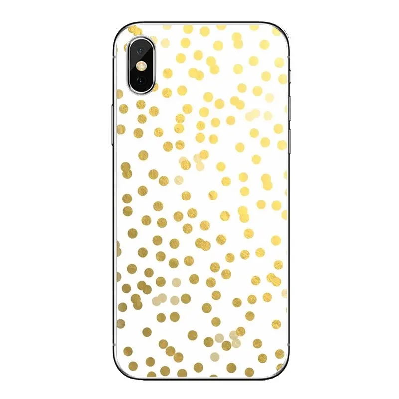 Kawaii Золотой конфетти Горошек силиконовый чехол для телефона Xiao mi 4 5 5s 6 A1 A2 5X6X8 9 Lite