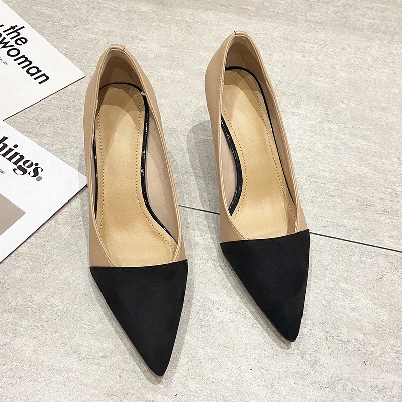 Женские офисные туфли 6 см новинка 2021 осенние женские остроносые на высоком