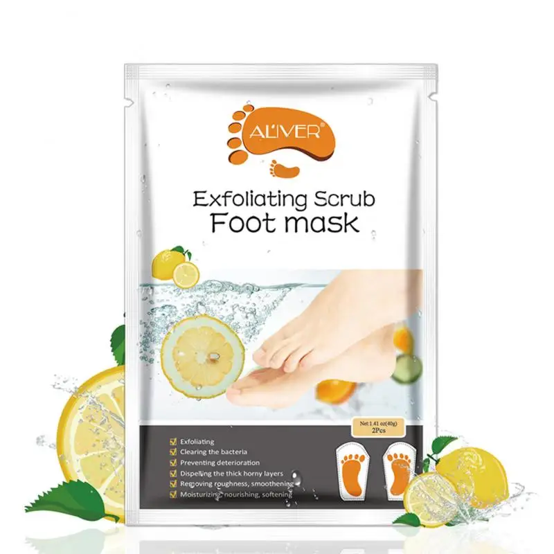 

1 Pair Lemon Foot Mask Exfoliating Moisturizing Hydrating Whitening Feet Care Remove Dead Skin Foot Peeling Mask