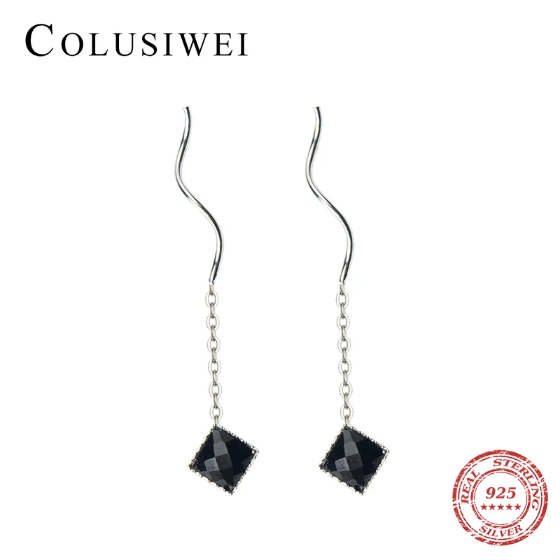 Colusiwei стильный квадратный натуральный агат ювелирные изделия длинные висячие