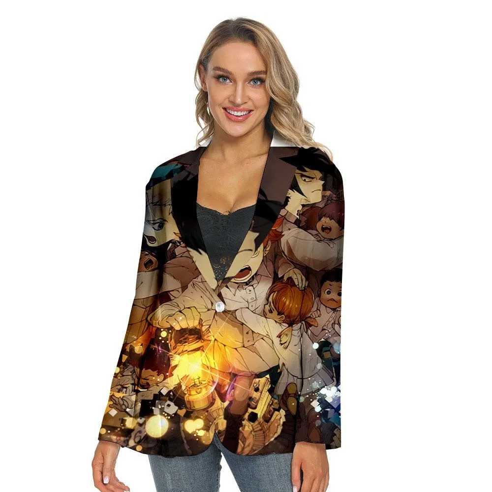 The Promised Neverland 3D Print Men Women Leisure Thin Suit V-neck Spring Autumn Fashion Clothes Streetwear Casual Outfits Top