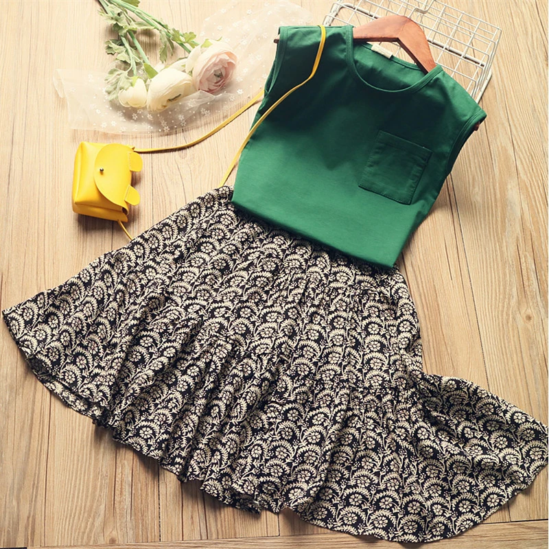 

Toddler Girls T shirt+skirt 2Pcs Outfit Suit Children Clothing Girls Dress For Kids Clothes Set Summer Outdoor Casual Skirt Suit