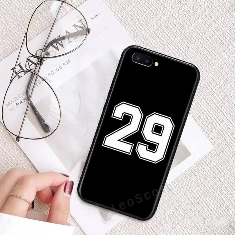 

Football Lucky number And letter Phone Case For OPPO R9 R11 R15 R17 RENO Realme S PLUS Normal 2z 3 5 C2 pro Soft silicone funda