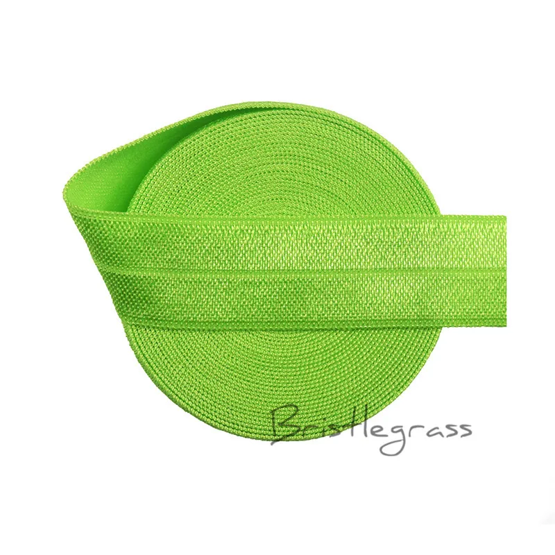 Apple Green Щетина, 5 ярдов, 3/4 дюйма, 20 мм, однотонное, с оборками, эластичная, спандекс, сатиновая лента, детское платье с повязкой, пачка, кружевная отделка, сделай сам, шитье - Цвет: Apple Green