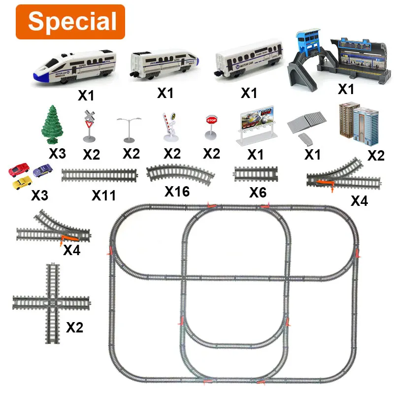 Новая детская модель рельсы Электрический поезда рождественский подарок