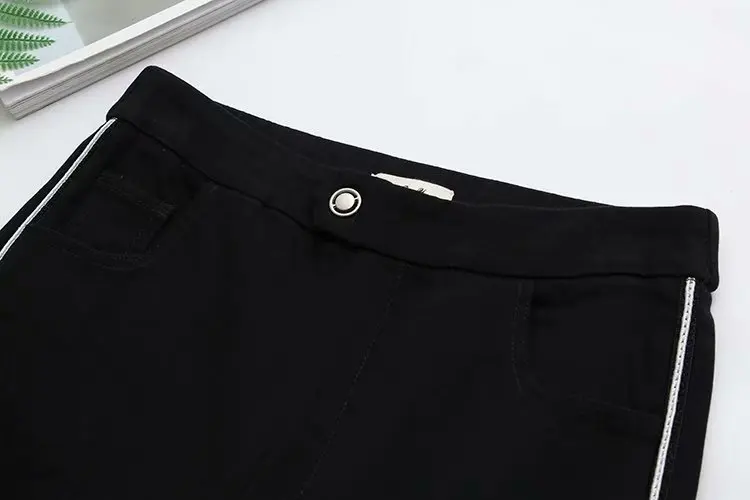 Женские повседневные джинсы размера плюс Модные свободные Стрейчевые брюки из