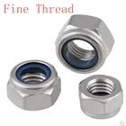 15 шт.лот 304 Стальная А2 M8 * 1 M10 * 1 M10 * 1,25 M12 * 1,25 M12 * 1,5 M14 * 1,5 M16 * 1,5 M18 * 1,5 M20 * 1,5 мелкая резьба, нейлоновая фиксирующая гайка