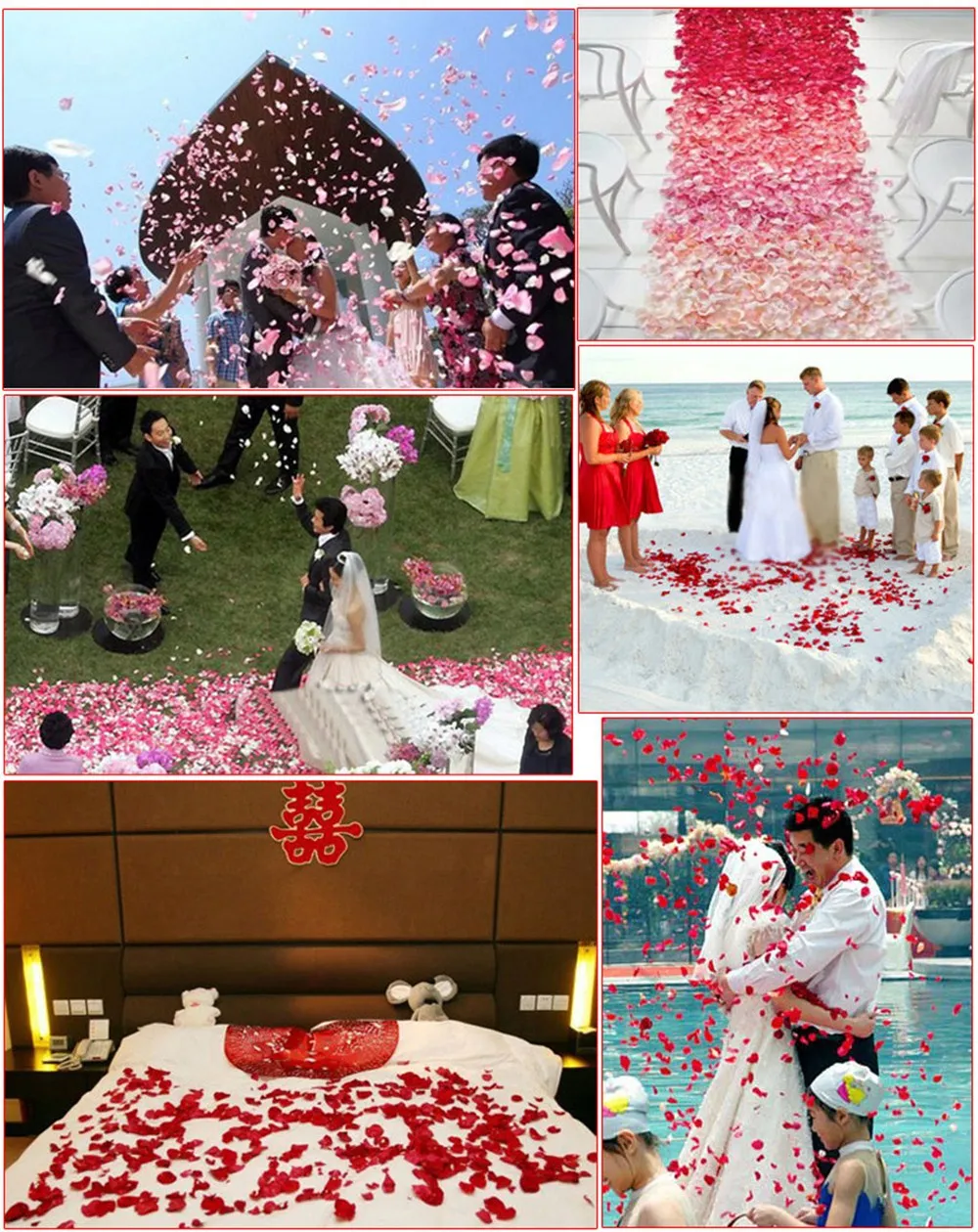 500 шт./лот 5*5 см шелковые лепестки роз для свадебного украшения романтические