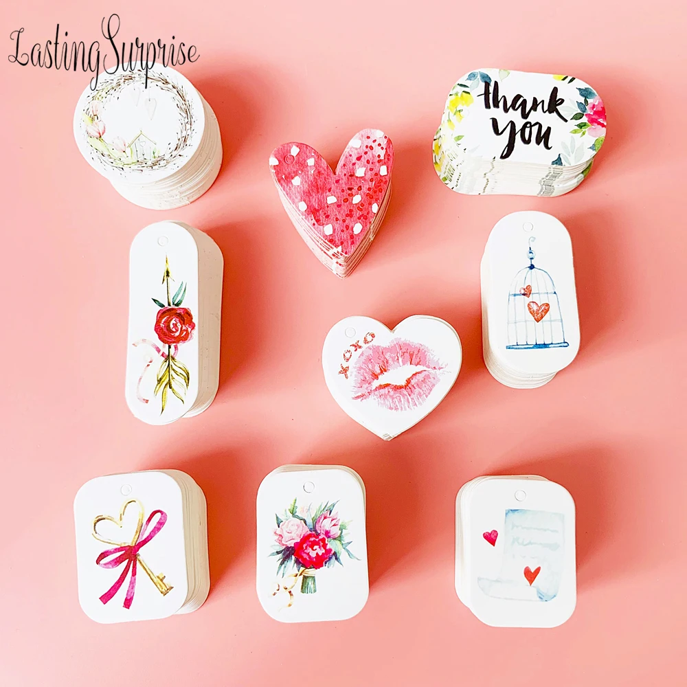 50 шт. цветочные бумажные бирки вечерние белые подарочные Подарочная коробка