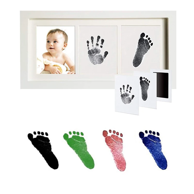 

Newborn Baby Hand Footprint Makers Handprint Baby Accessories Photo Frame New Born Baby Gift for Birth Souvenir Ink Pad Kits