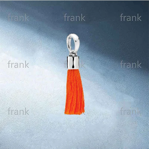 

Retro Classic Unique Charm National Style Tassel Orange Sterling Silver 925 Pendant 797212COE