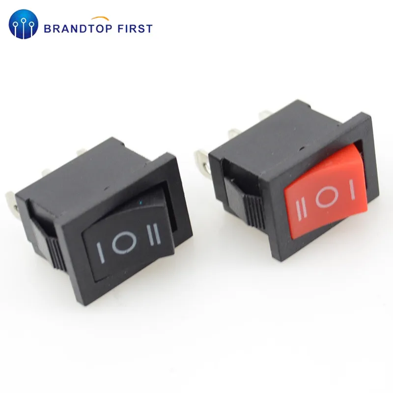 21*15 мм Черный Красный SPDT On/Off/On AC 6A/250V 10A/125V 3 контактный клавишный переключатель для