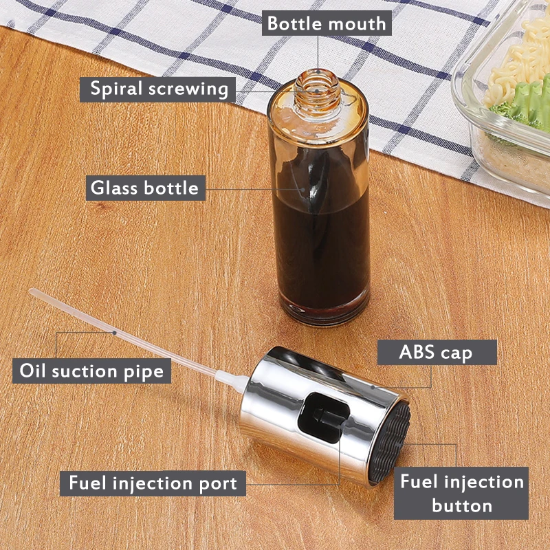 

Kitchen Olive Oil Sprayer Stainless Steel BBQ Baking Oil Vinegar Spray Bottles Leak-proof Water Pump Oil Dispenser Kitchen Tool