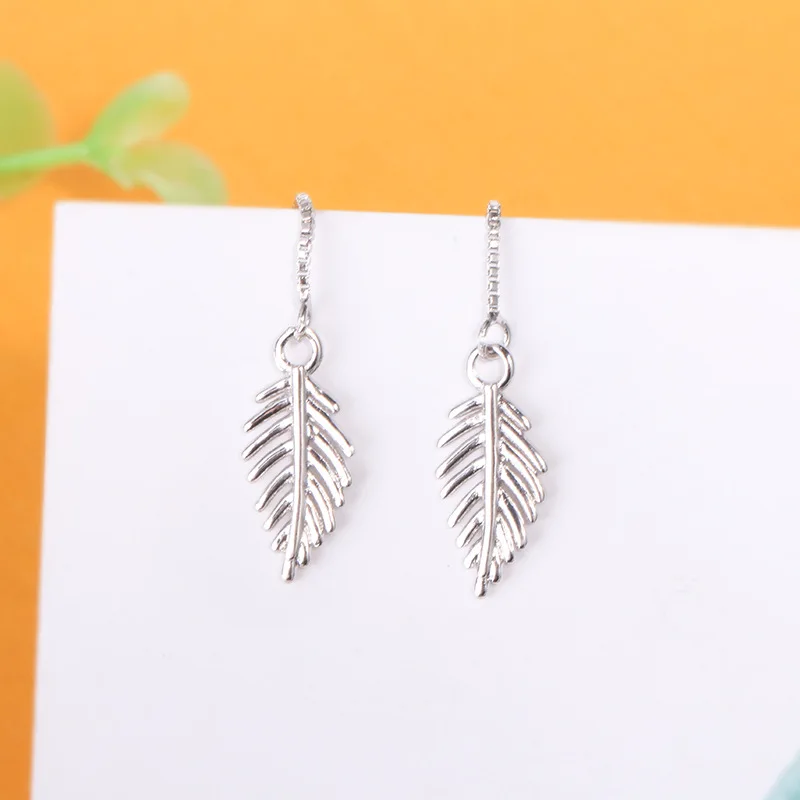 Женские серьги-подвески из серебра 925 пробы с листьями | Украшения и аксессуары