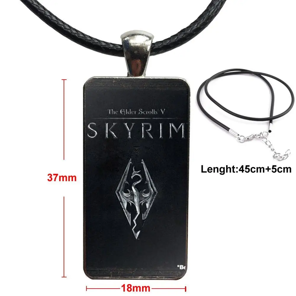 

Skyrim Logo Flexibles For Women Children Brand Stainless Steel Color Jewelry Fashion Statement Necklace Glass Necklaces Pendants