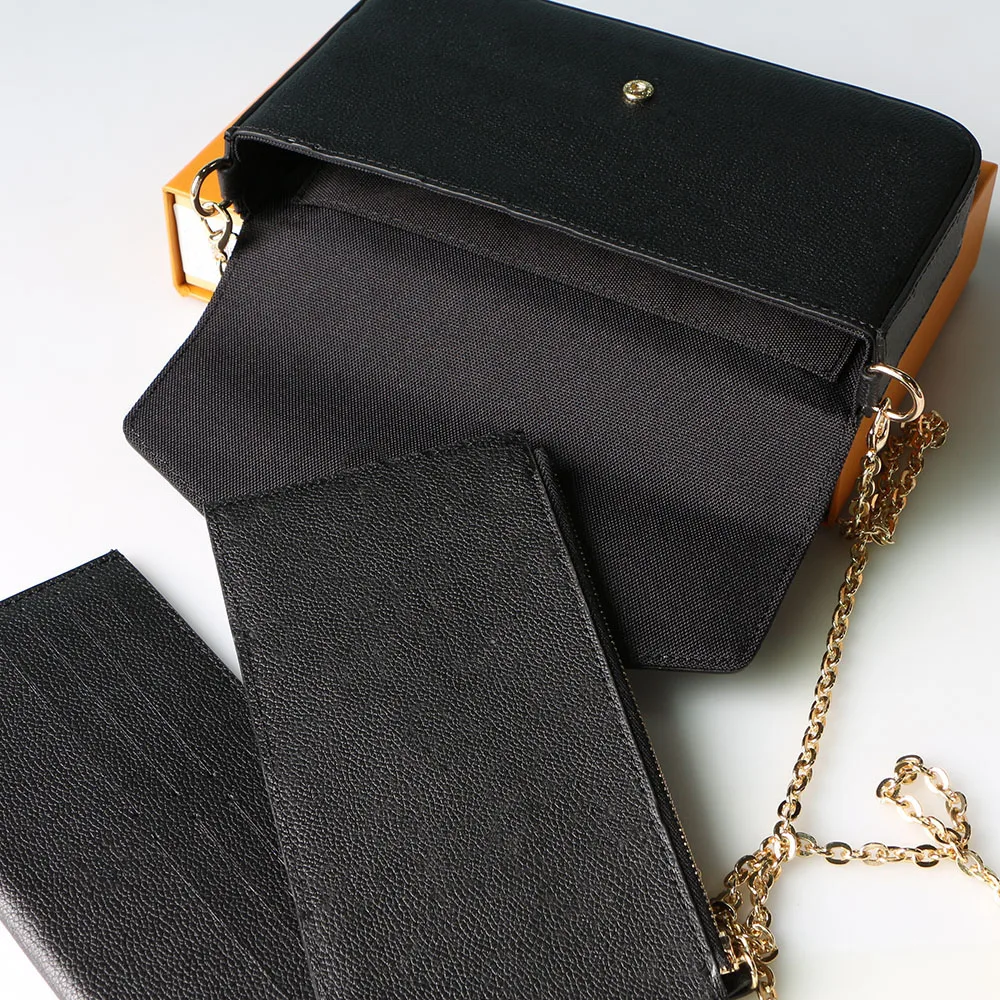 

2021 new women's wallet luxury designer handbag high quality One Shoulder Messenger Bag metal chain bag with gift box