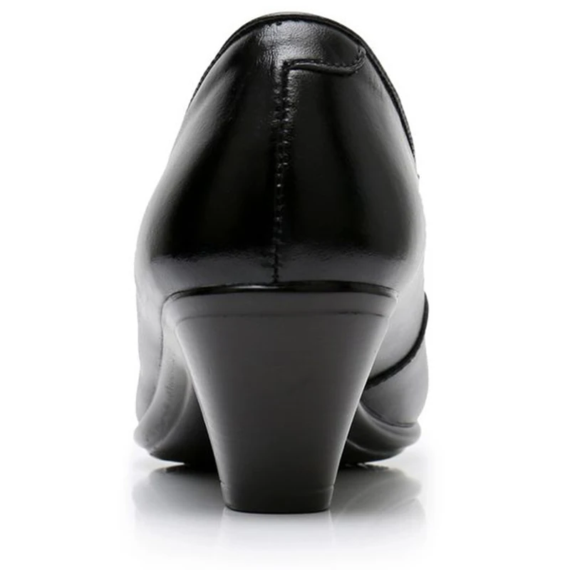 

Work Professional Women's Shoes Shallow Mouth Work Stewardess Leather Hotel Employees High Heels Shoes Women