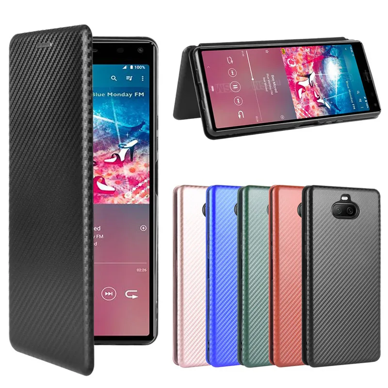 Для Sony Xperia 8 чехол 6 0 дюймов модные углеродного волокна ПК жесткий держатель для