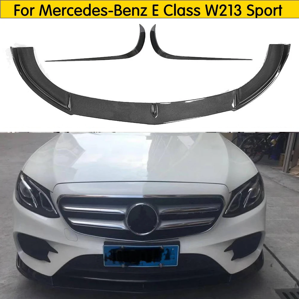 Передний спойлер для подбородка W213 из углеродного волокна Benz Sport E class E200 E260 E300 2016