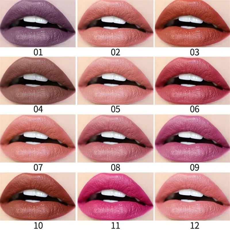 Водостойкая жидкая помада 1 шт. 12 цветов матовый блеск для губ сексуальный цвет