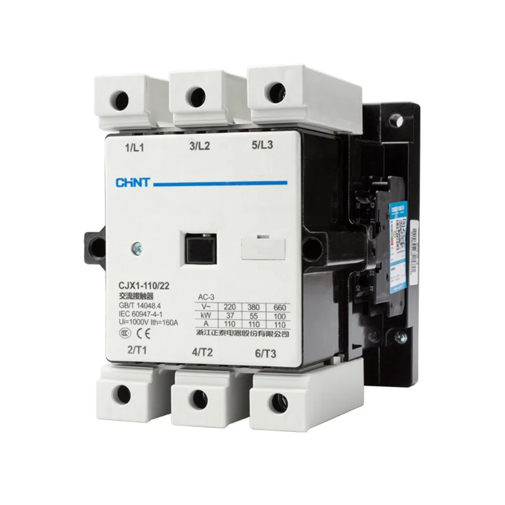 

High Quality CHNT CJX1 110A 2 NO 2 NC 220V DC Motor Power Contactor
