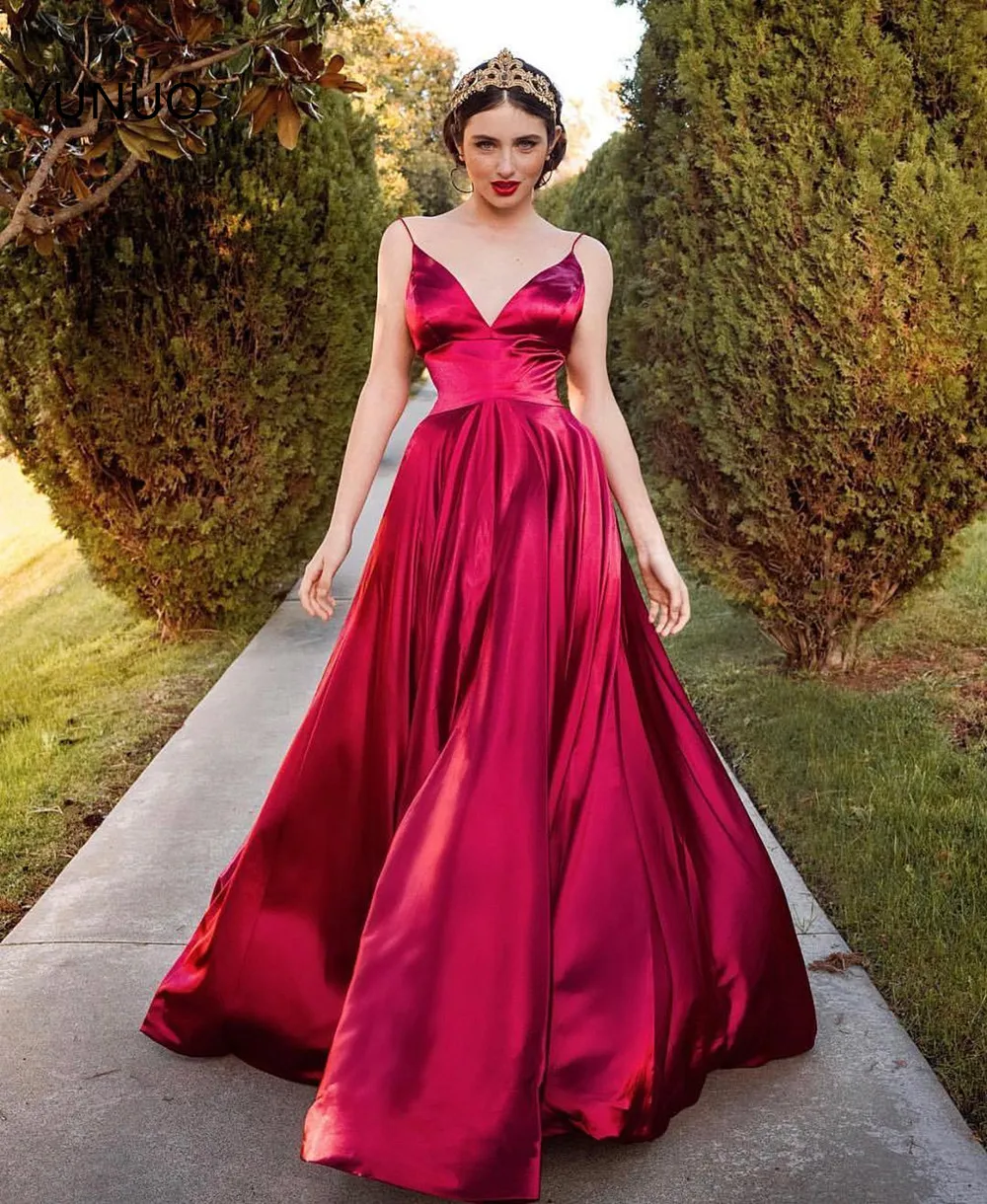 YUNUO изумрудно зеленые длинные платья из тафты для выпускного вечера