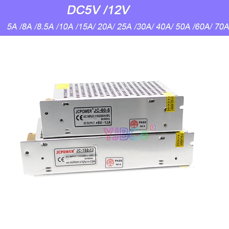 

AC100-240V to DC5V 12V Switching Power Supply 5A 8A 8.5A 10A 15A 20A 25A 30A 40A 50A 60A 70A LED Strip Power Adapter