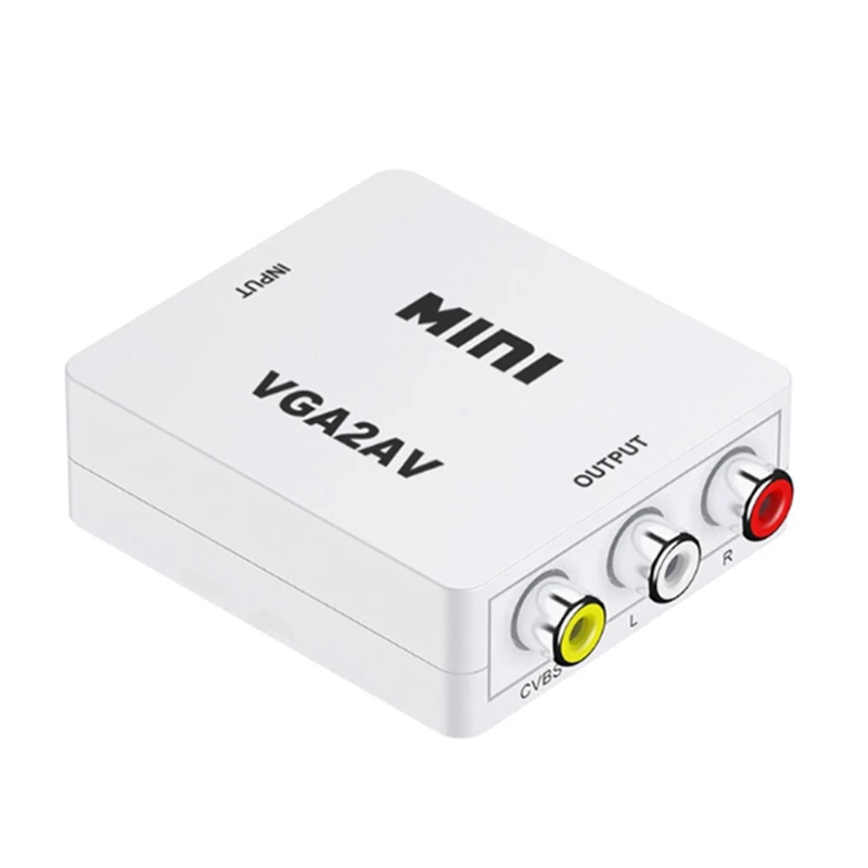 

Преобразователь VGA в AV, Переходник VGA в RCA PC на TV Vga в Av для AV-интерфейса телевизора, дисплея и другого оборудования интерфейса AV