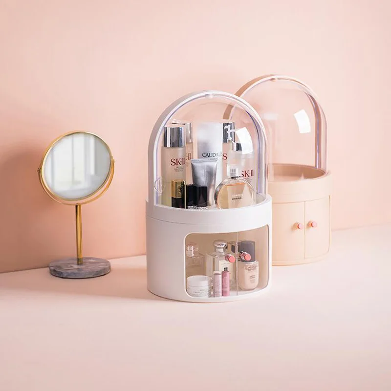 Ящик для хранения косметики коробка вместительная Пылезащитная в ванной комнате