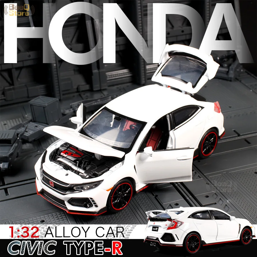 Игрушечный автомобиль из сплава 1:32 Honda Civic музыкальная с подсветкой машина для