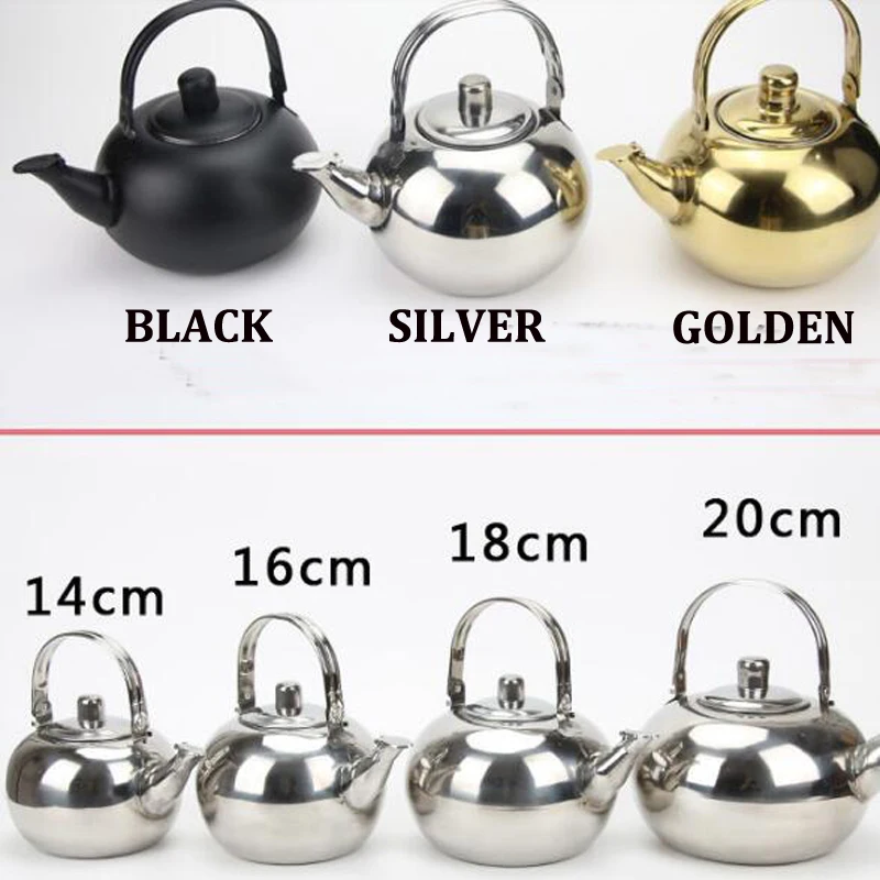 Толстый чайник из нержавеющей стали чайный горшок с чайным фильтром для кофе