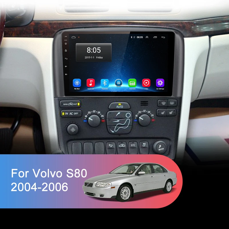 Junsun V1 pro 4G+ 64G CarPlay Android 9,0 DSP для Volvo S80 2004 2005 2006 автомобильный Радио Мультимедиа Видео плеер gps RDS 2 din dvd