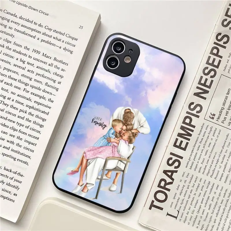 

girl Queen Mom baby sky Phone Case for iPhone 11 12 pro XS MAX 8 7 6 6S Plus X 5S SE 2020 XR Soft silicone