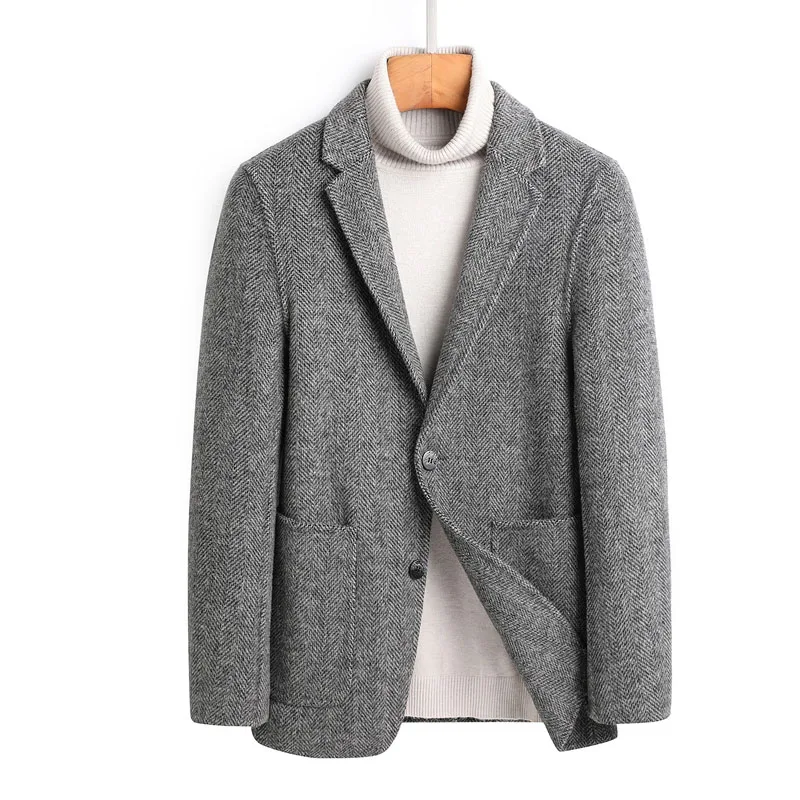 

men winter jacket men clothing coat men 2021Autumn winter short cashmere thickened suit coat