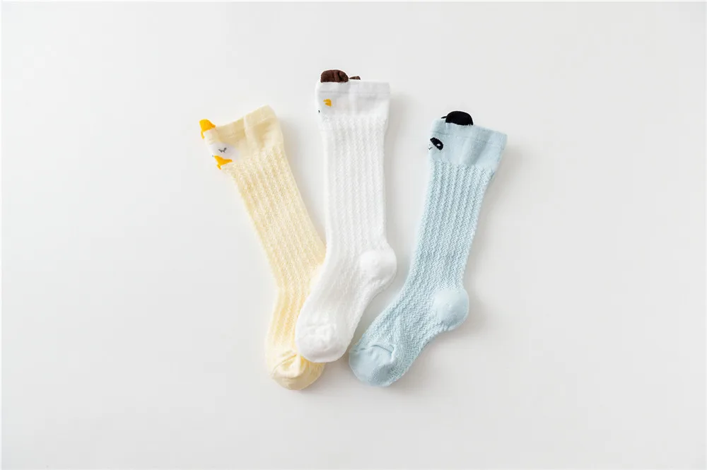 Гетры для новорожденных девочек дышащие длинные чулки с бантом и помпоном