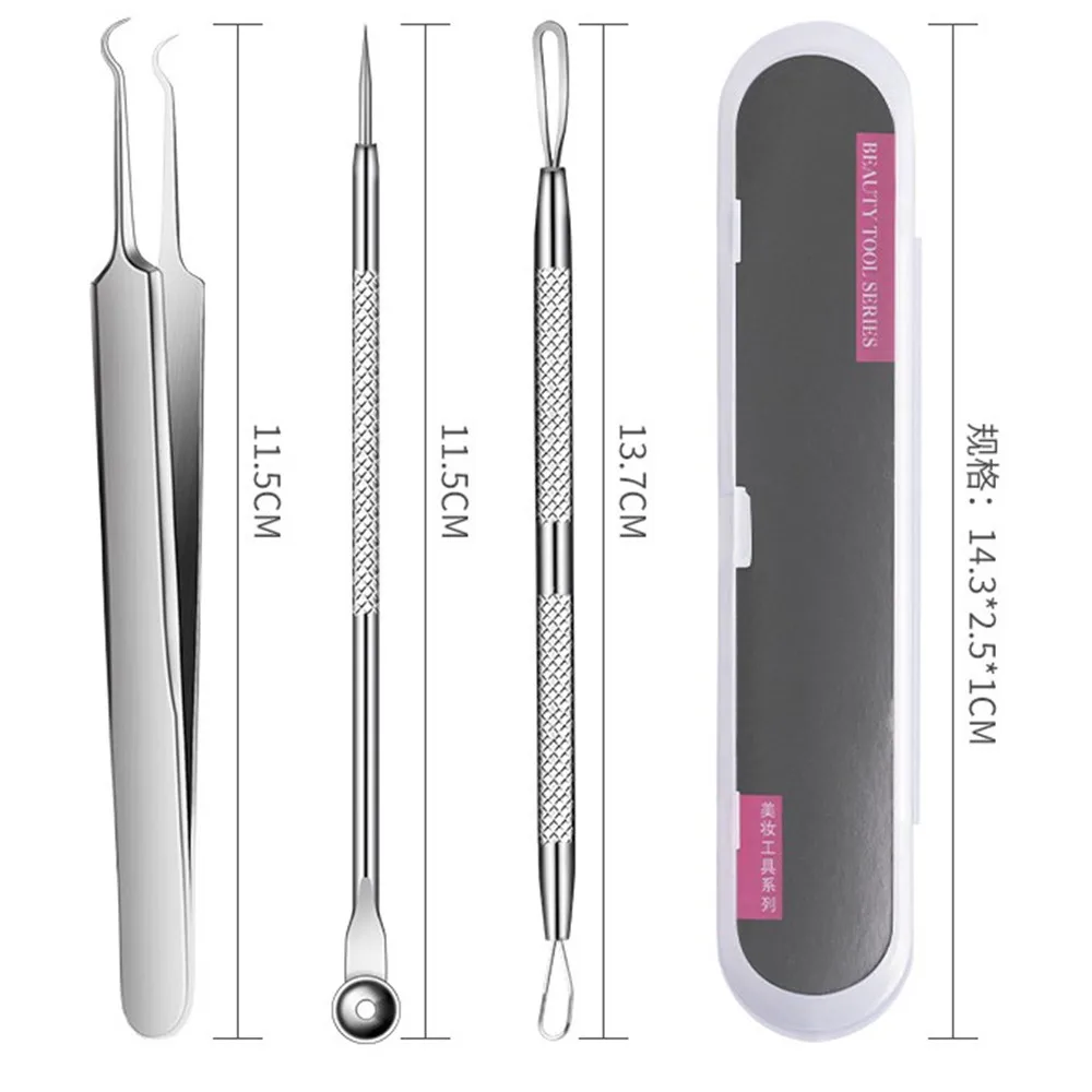 4 шт./компл. игла для удаления прыщей ложка угрей нержавеющая сталь ухода за кожей