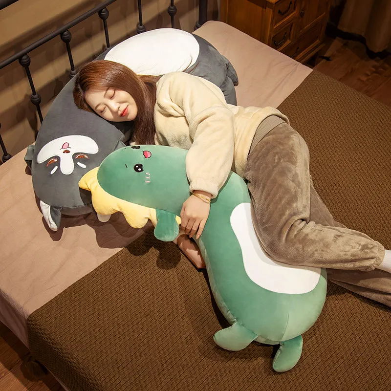 

1pc 55-115cm cute dinosaur unicorn hamster husky plush pillow doll children and girls companionship gift
